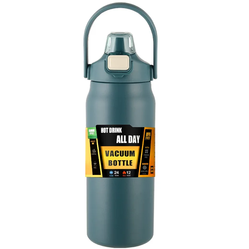 Draagbare thermoskan met rietje 304 roestvrij staal thermische mok Tumbler koffiekopje sport thermosflessen koud- en warmwaterkruik