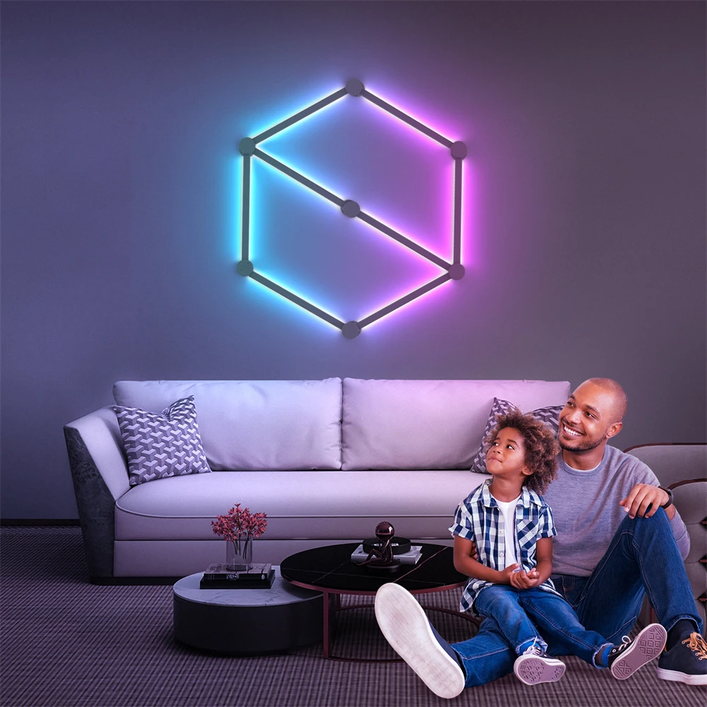 RGBW Smart WIFI APP DIY Free Splicing Atmosphere LED Night Light Music Rhythm TV Backlight Bedroom Game Room Decor Wall Lamps