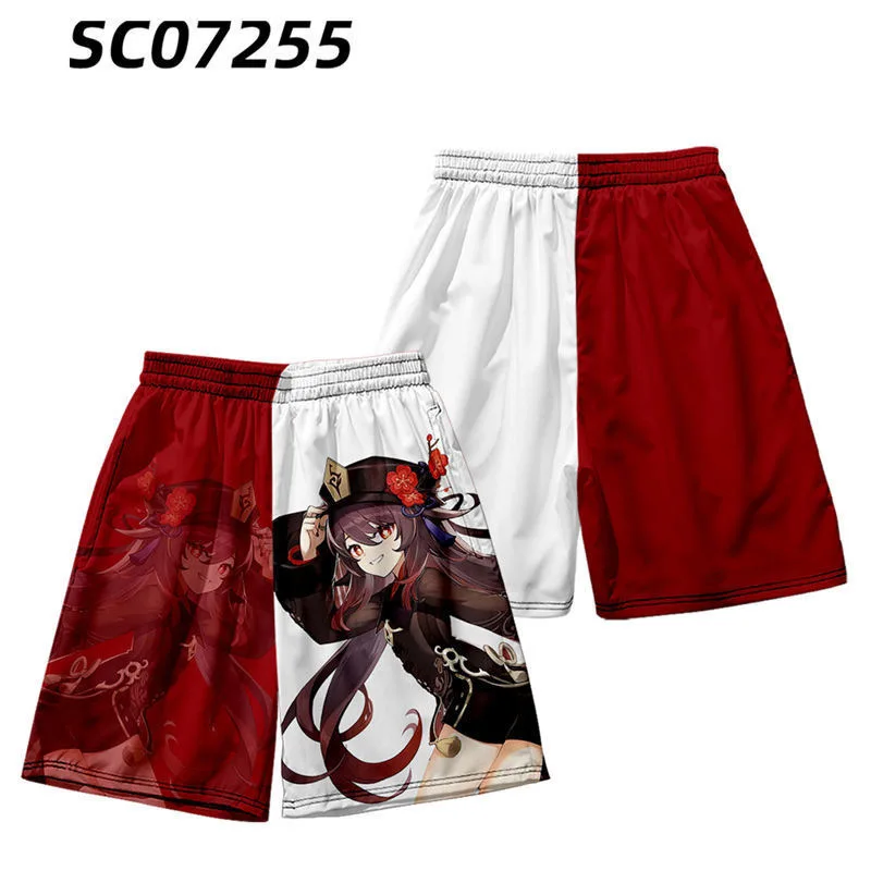 Anime Genshin Impact Diluc Cosplay Short-sleeved shorts Women Men Harajuku T-shirt Y2k Boy/girls Shorts Albedo Amber Alhaitham