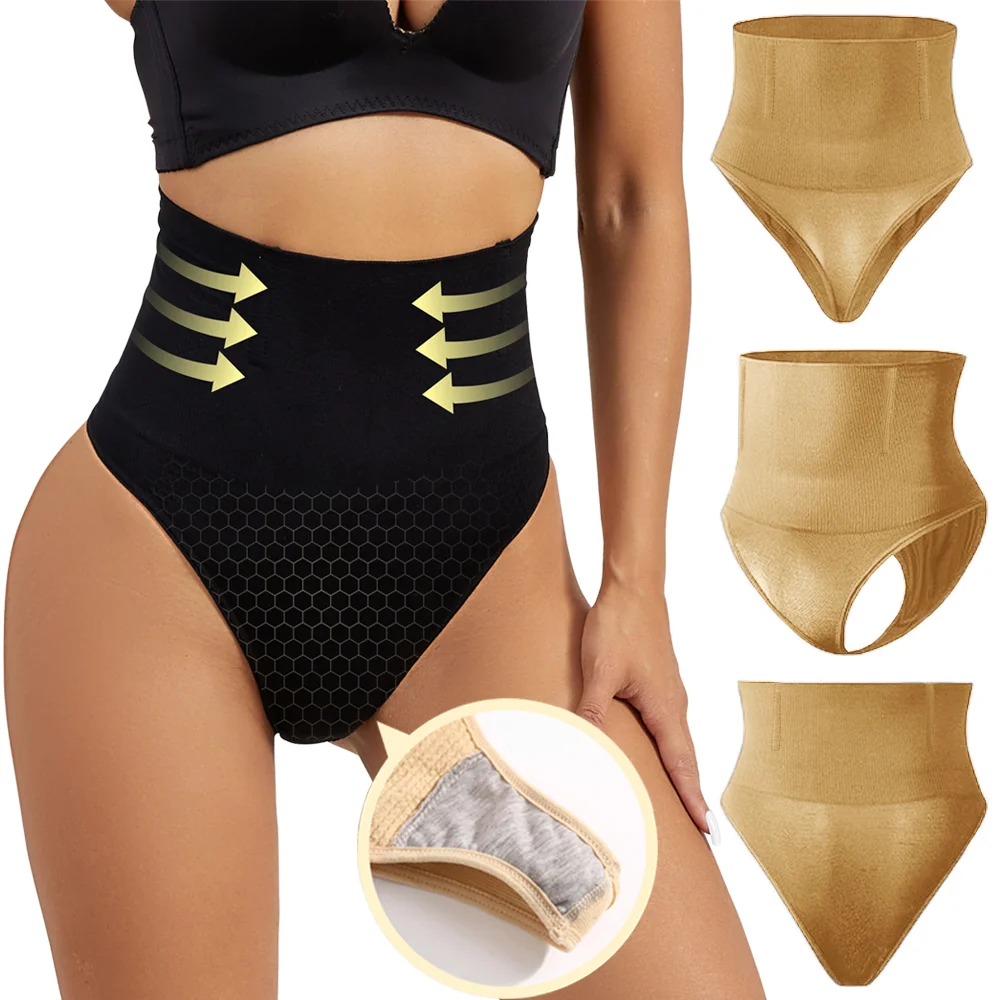  Thong Shapewear for Women Tummy Control Body Shaper Panties Girdles High Waist Shaping Slimming Underwear Flat Belly Briefs