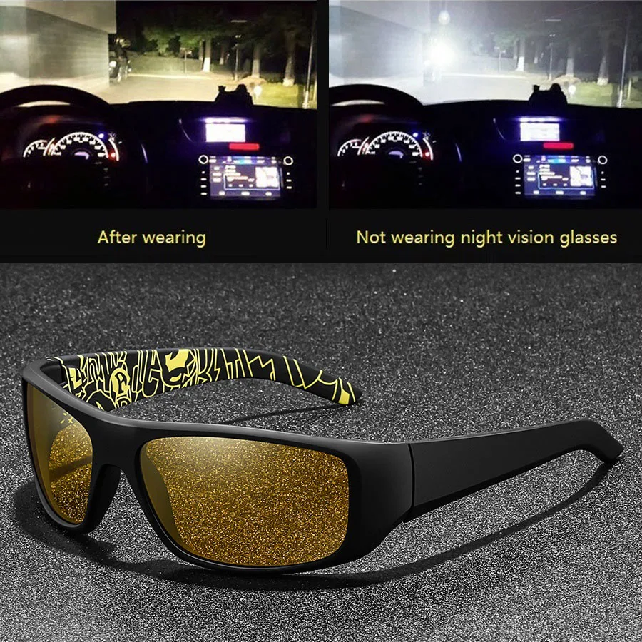 

Fashion Vintage Sports Unisex Night Vision Glasses Reduce Visual Fatigue Lenses Anti-Glare Anti reflective UV400 Eyewear