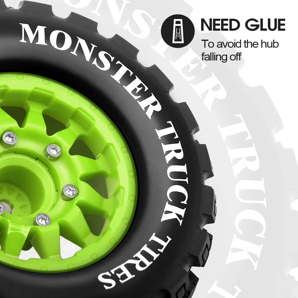 MX28 Neumáticos Y Ruedas Prepegados 2.8" Para RC 1/10 | Compatibles Con ARRMA Big Rock, Granite, Senton, Vorteks Y Traxxas Slash, Con Hexágonos 12/14 Mm