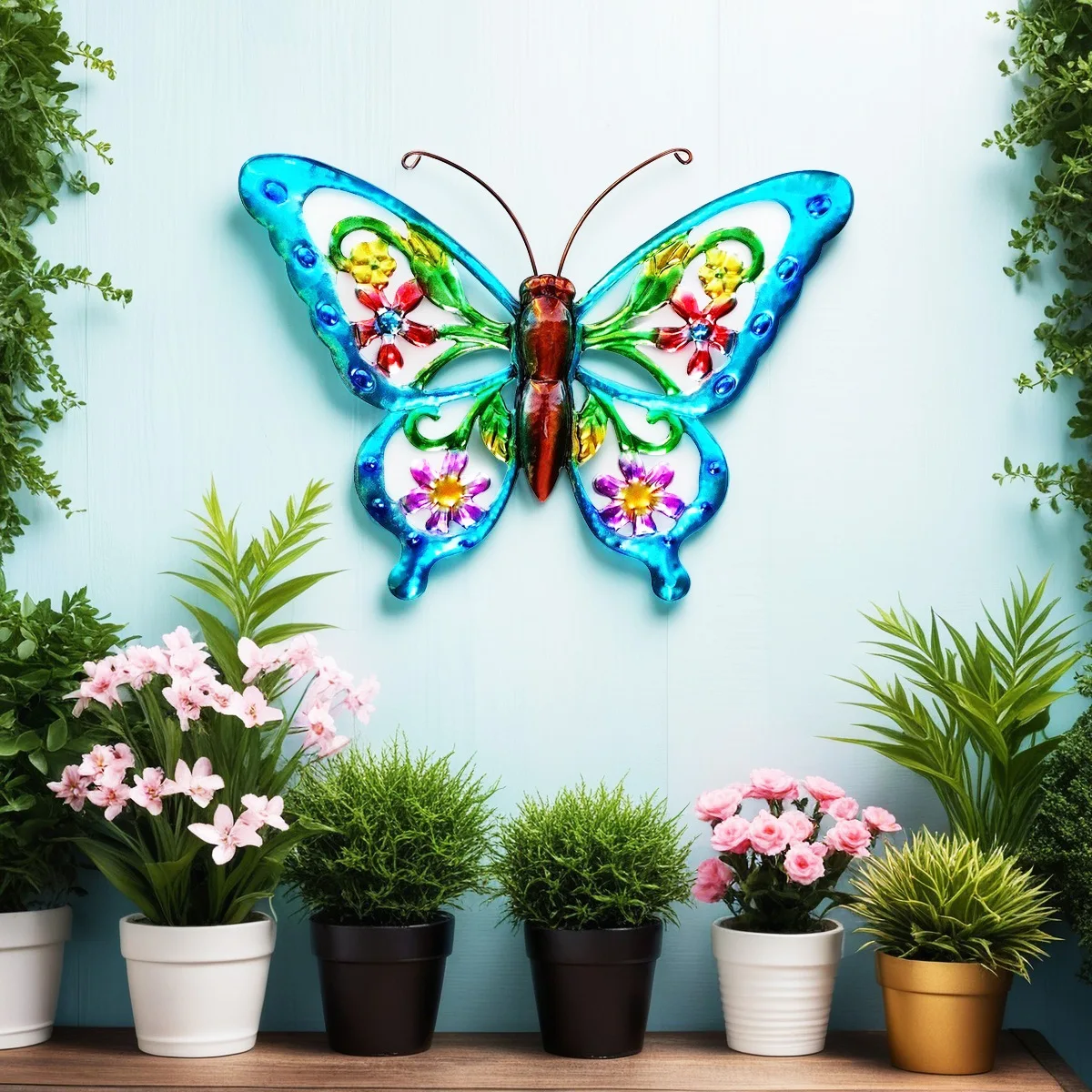 

1Pc, Large Metal Art Butterfly Wall Decor Iron Art Butterfly Sculptures Butterfly Hanging Ornaments for Outdoor Home Yard Garden