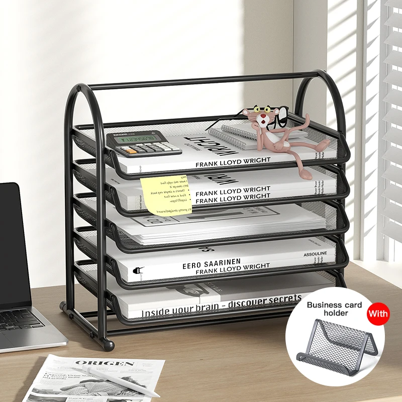 

Поднос для писем Настольный стеллаж для хранения, 3-х ярусный сетчатый лоток для бумаги, документы, буквы, офисный ящик для хранения бумаги