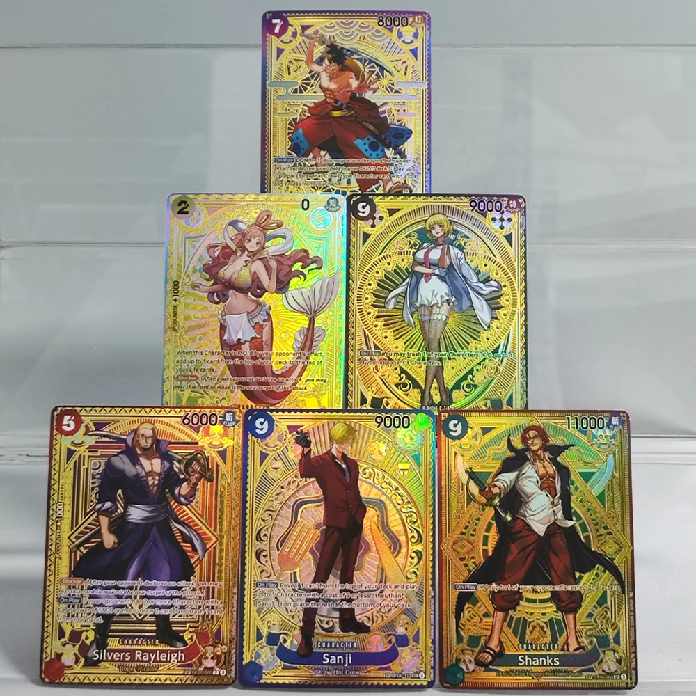 

Коллекционная карта-игрушка Self Made Proxy OPCG English SP: Шанкс, Луффи, Таро, Санджи, Ширахоси, Силверс, Рэйли (параллельная версия)