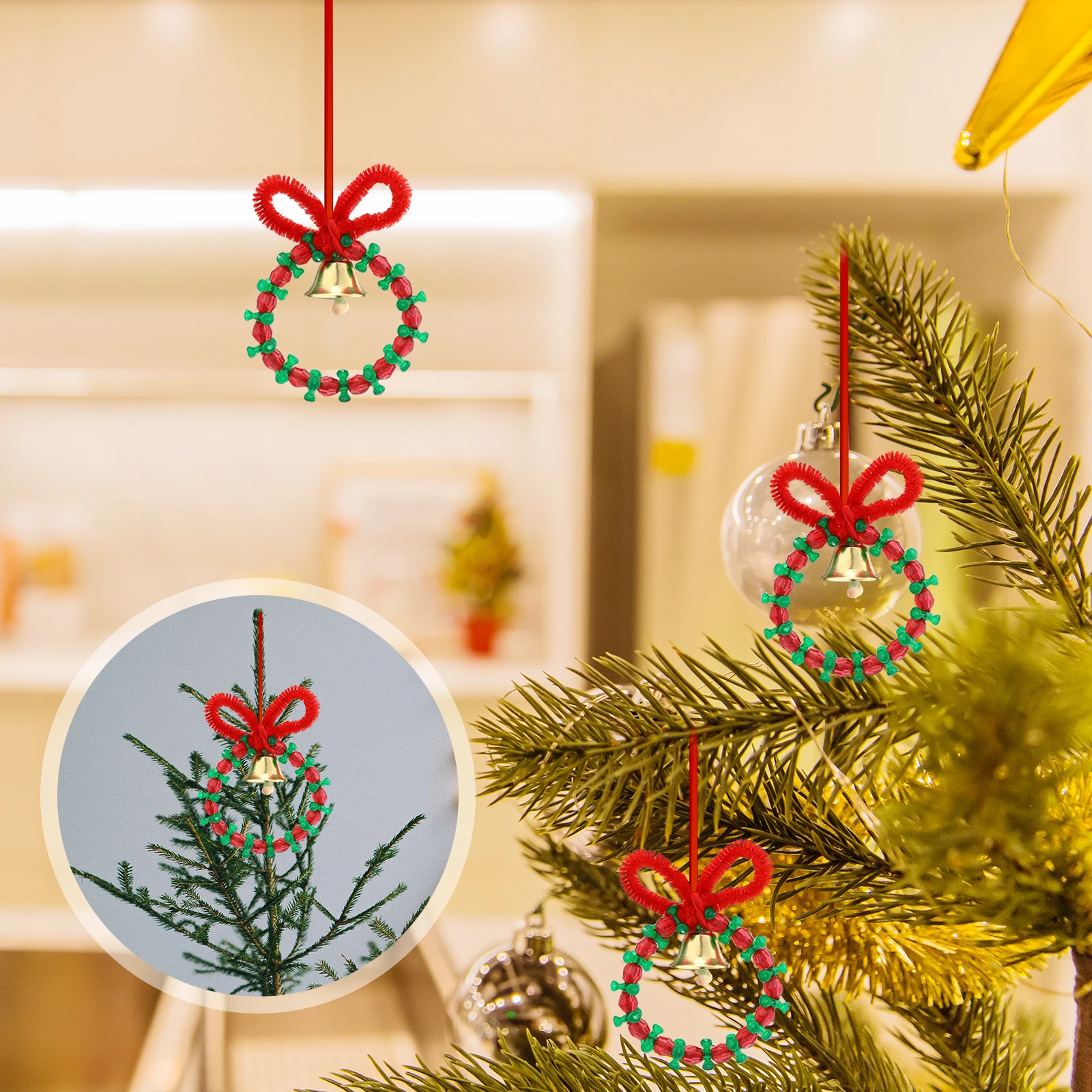 

Christmas Crafts Ornament Making Kit Set Holiday Styles Beads Scattered Decorations