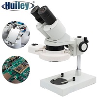 20X 40X Illuminated Industrial Stereo Microscope Soldering Repairing Tool for Mobile Phone Watch Clock Repairing PCB Inspection