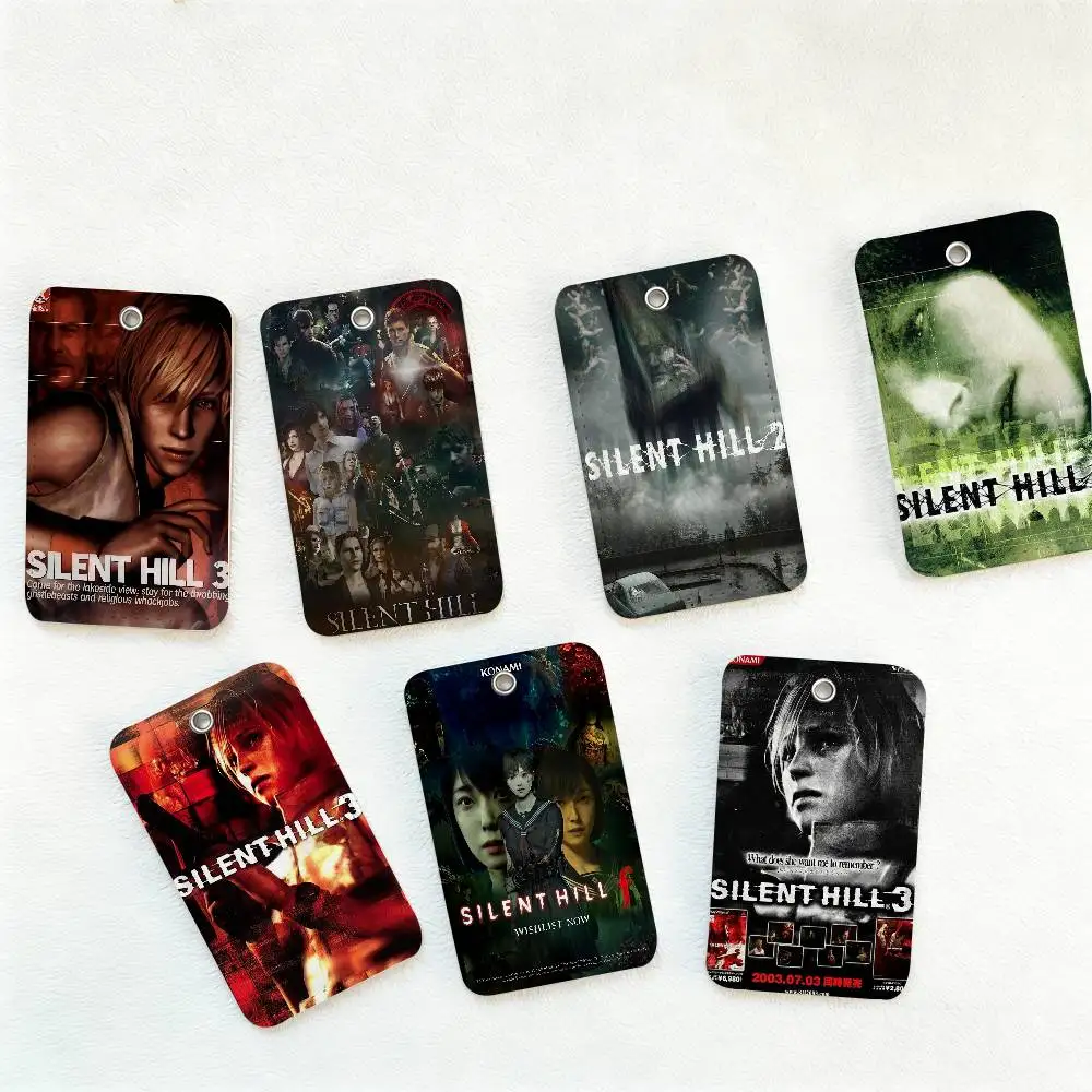 Silent Hill Game PU Soft Leather Rectangular Key Card Holder Induction Elevator Protection Cover Youth Faion Accory