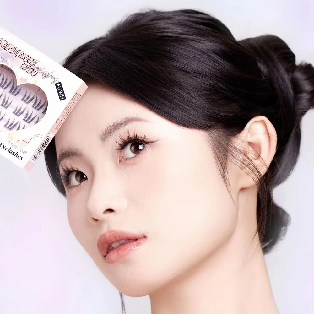 6 tipos de cílios autoadesivos série animal, prensa em aparência natural, sem cola, cílios postiços feitos à mão, pretos