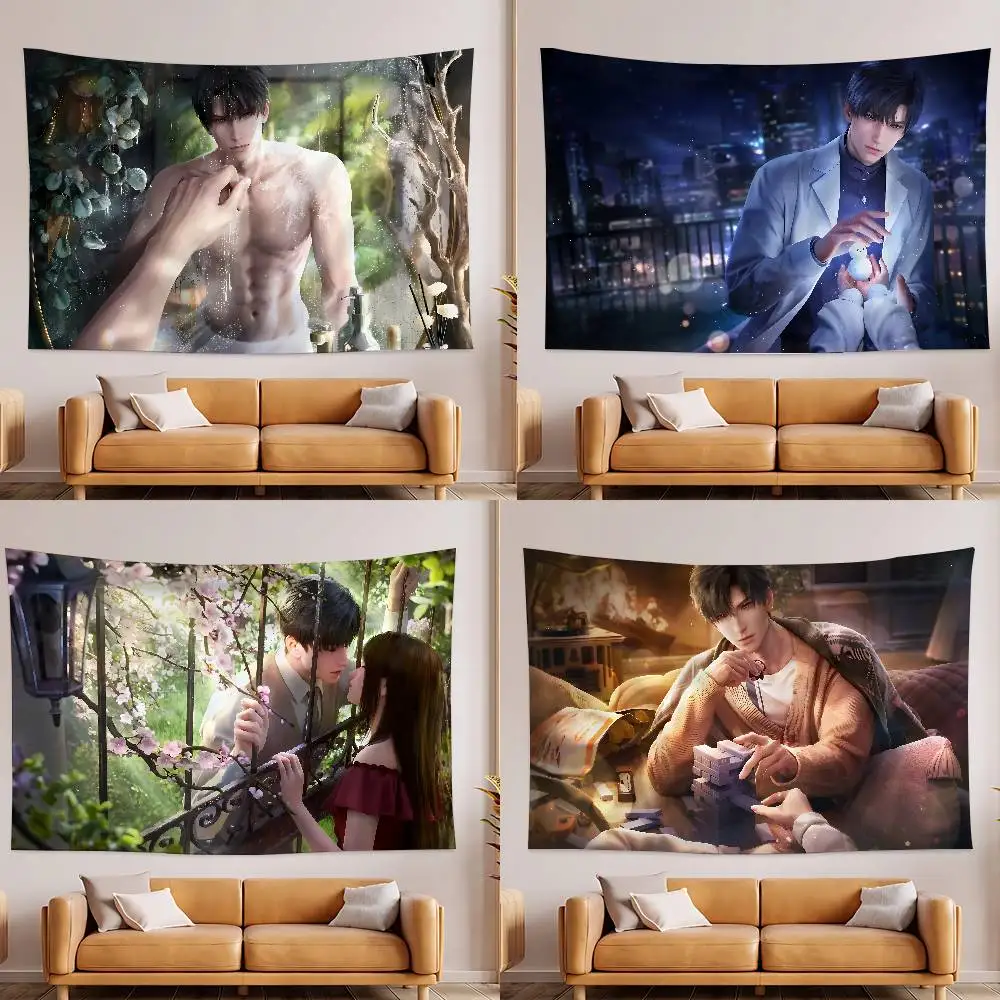 

L-Love And Deep S-Space Z-Zayne Tapestry Wall Hanging Tapestry Art Deco Style Blanket Curtain Home Bedroom Living Room Decorati