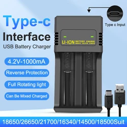 18650 Battery Charger 1 2 Slots Dual For 18650 4.2V Rechargeable Lithium Battery Charger Adapter For 18650 16340 14500 21700