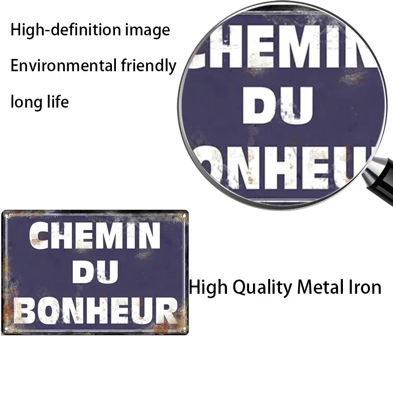 Vintage French Quote Metal Tin Sign Set Retro Toilettes Aperos Bar Pub Wall Art Decor for Man Cave Kitchen Rustic Iron Painting - view 4