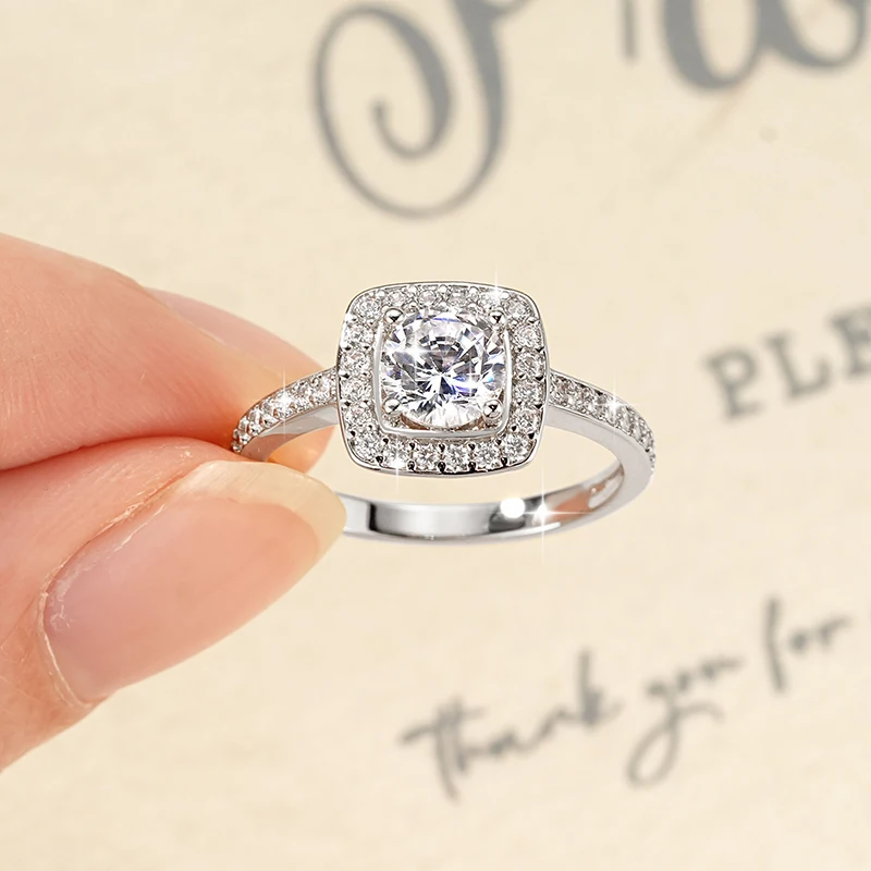 Aurelique 14k Gold Filled 6mm 0.8CT Round Cut Cubic Zirconia Engagement Wedding Rings for Women Jewelry Accessories Party Gifts 4
