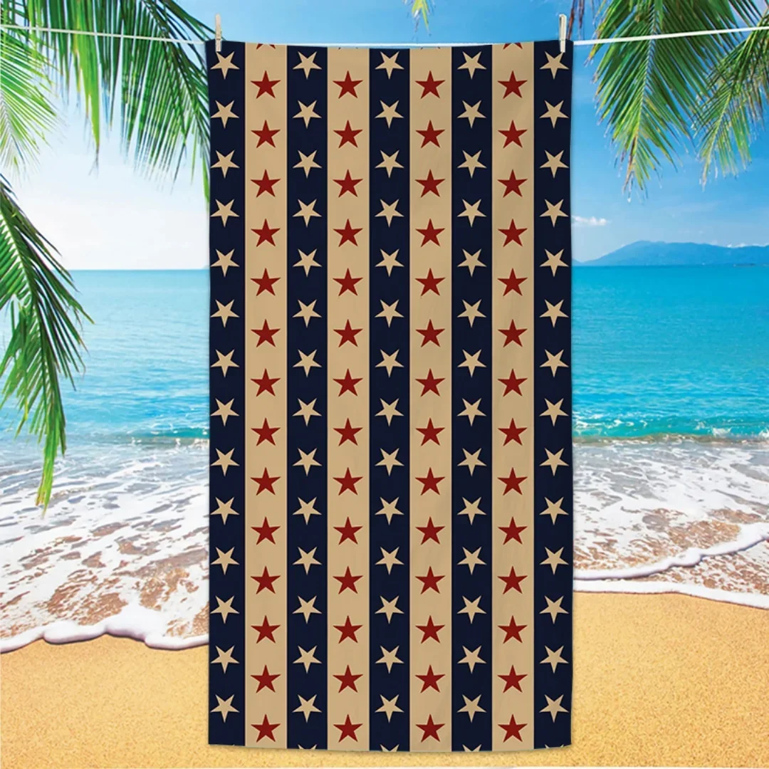 

Flag Pattern Beach Towel, Digital Printing Thin Quick-Dry Anti-Sand Microfiber Lightweight for Swim, Yoga, Travel, Gym, Gift