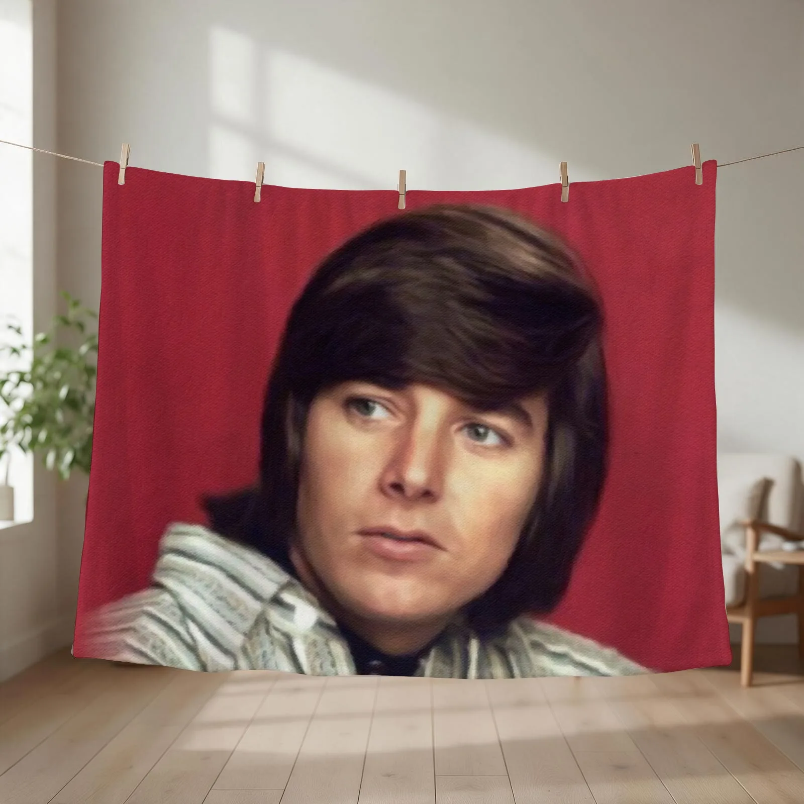 Bobby Sherman, Music Star Throw Blanket couch cozy soft plush fuzzy picnic outdoor blanket