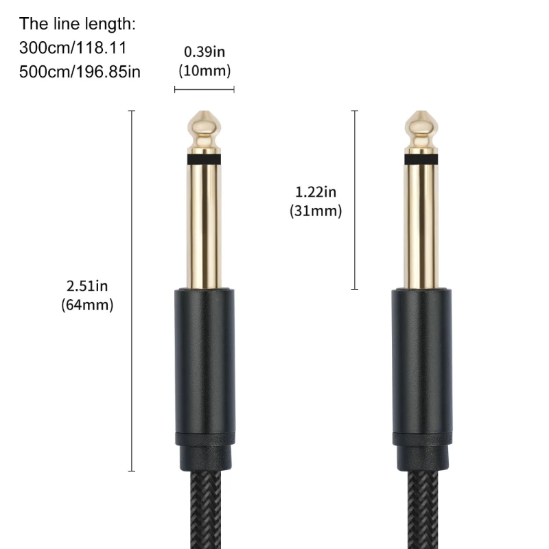 Cable instrumento guitarra 3,0/5,0 m, 6,35mm, 1/4 pulgadas, Cable canal, envío directo