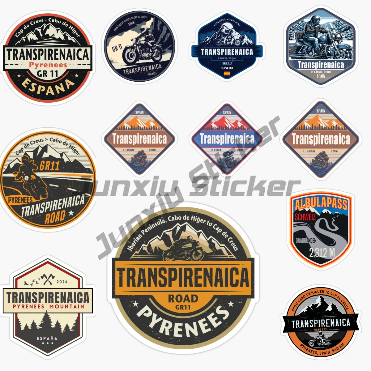 Adventure TRANSPIRENAICA Transpirenaica Car Stickers, Vinyl Waterproof Self-adhesive Decorative Stickers Decal