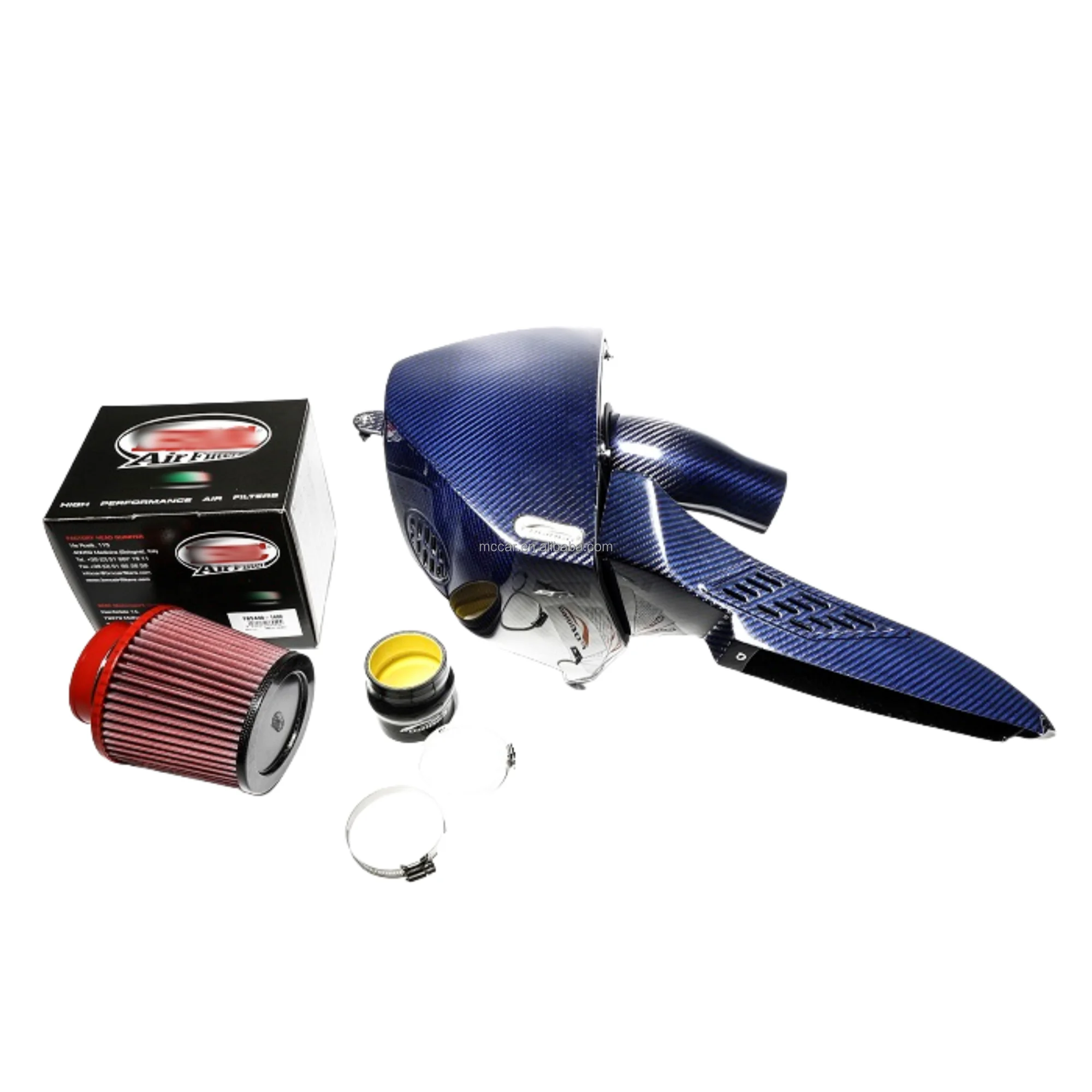 More Power Blue-black Real Dry Carbon Air Intake Manifold For Audi S4 S5 B9 3.0T 2017+ Racing Version Cold Air Intake System