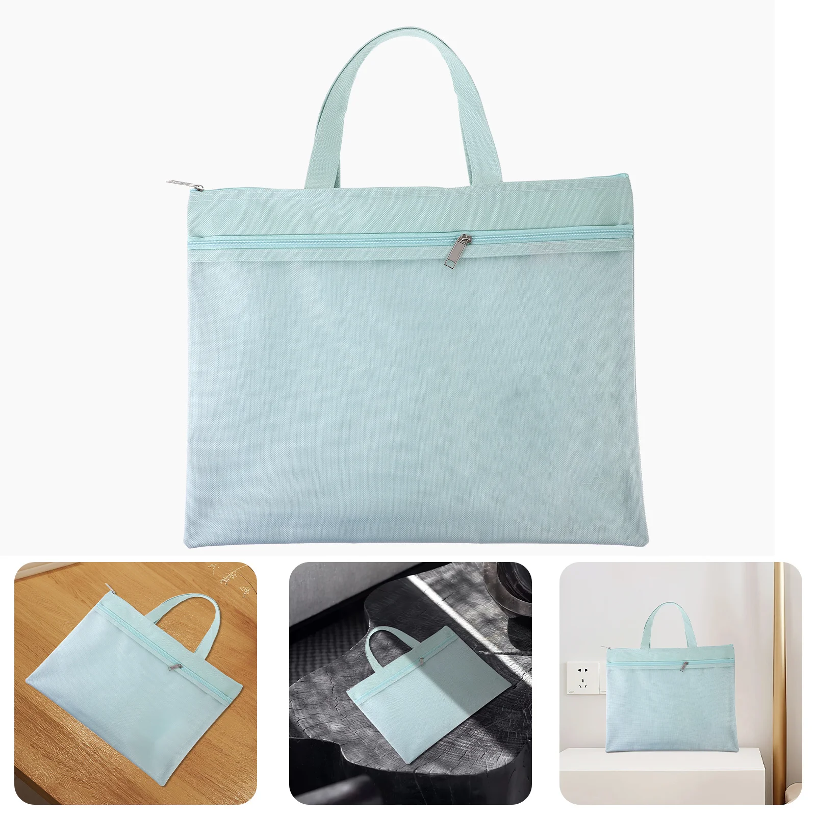 

Handheld Zipper File Bag Nylon Document Storage Pouch Portable Office File Organizer Handheld Zipper Pouch Bags