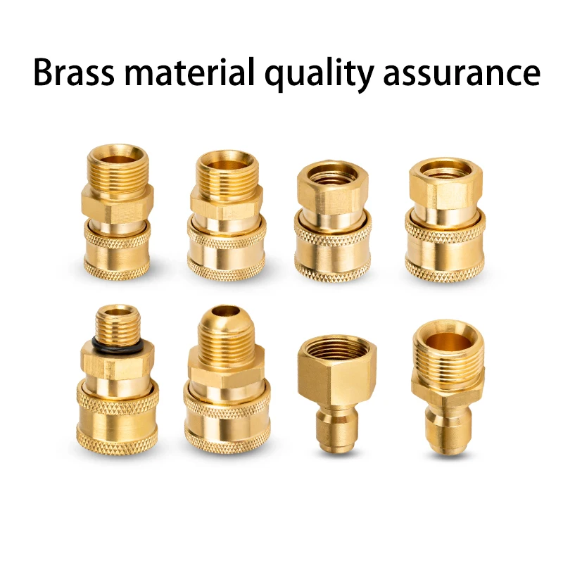 1/4 Inch Brass Pressure Washer Coupler Quick Connect Fittings Plug Coupler Kit with Internal and External Threads  Adapter Set