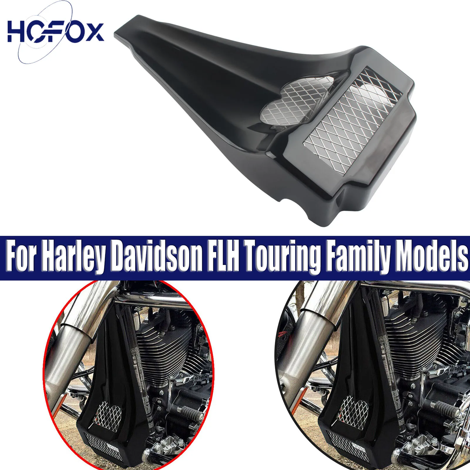 

Передний обтекатель радиатора для мотоцикла, удлиненный спойлер для Harley Touring Electra Glide FLTR FLHX 1997-2016