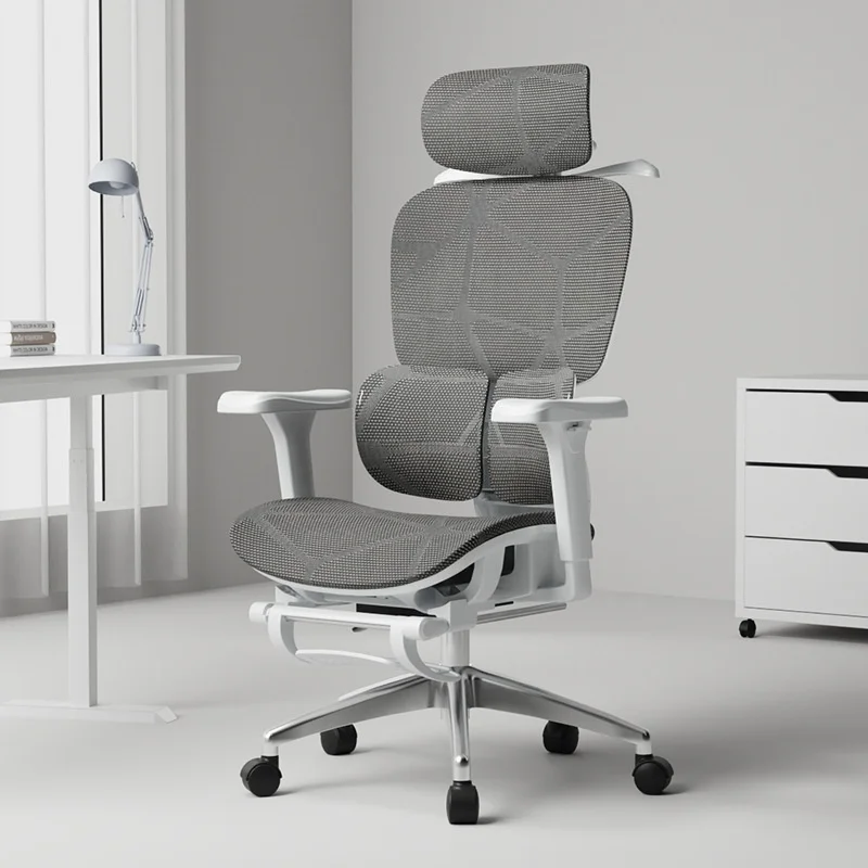 *Ergonomic Mesh Chair Adjustable Features Waist Support for Household Office Use Reclining Design Prevent Long-time Sitting