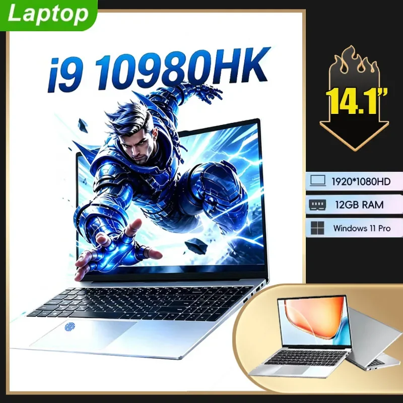 2026 New 14.1 Laptop Intel Core I9-10980HK 32GB 2TB Gaming PC Seraphic Ultra Slim Elite Study Computer PC Windows 11