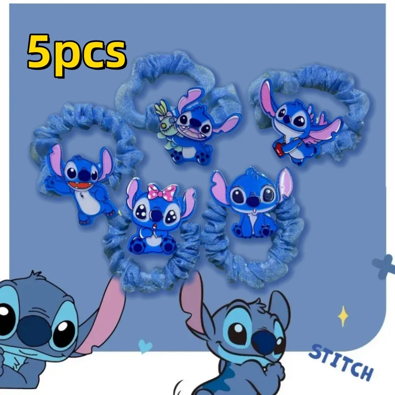 

1 Set Anime Figure Lilo and Stitch Hair Rope for Women Kawaii Stitch Acrylic Hairpin Rubber Band Hair Accessoires Girl Gifts