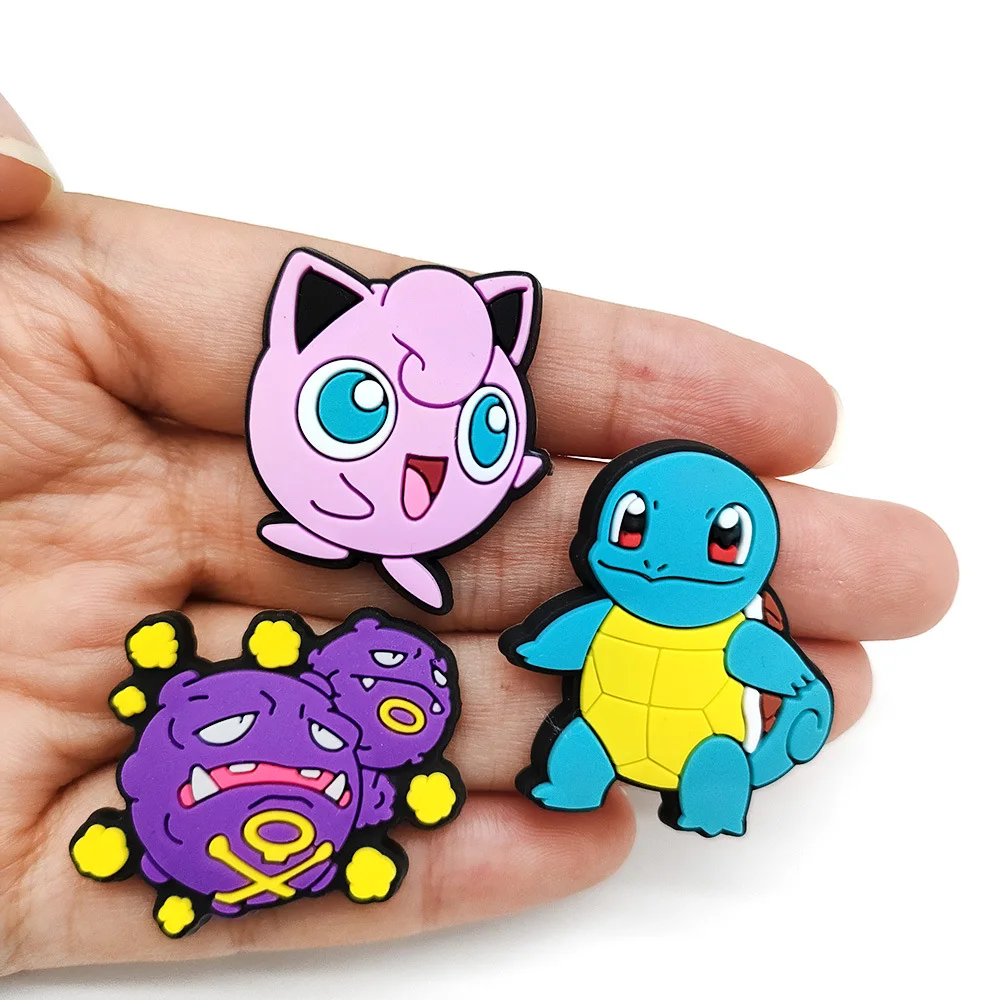 Pokemon PVC Shoe Charms Set Crocs Accessories Buckle Accessories Mewtwo DIY Cartoon Shoes Decoration for Kids Party Gift