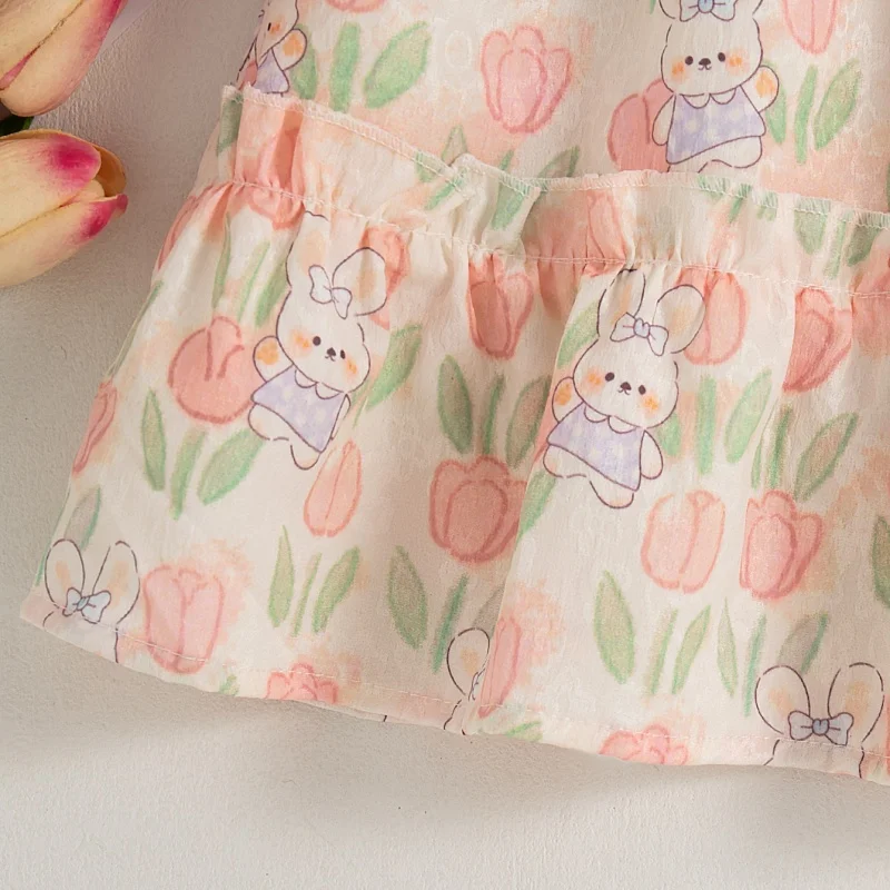 Baby Girl Dress Summer Girl Rabbit Tulip Princess Dress Cute Girl Birthday Party Dress Baby Girl Clothes