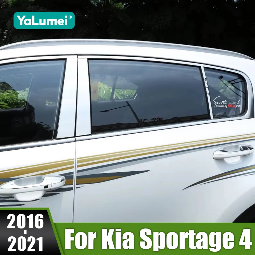 

For Kia Sportage 4 2016 2017 2018 2019 2020 2021 Car Window Door Column Center B C Pillar Post Cover Trim Stickers Accessories