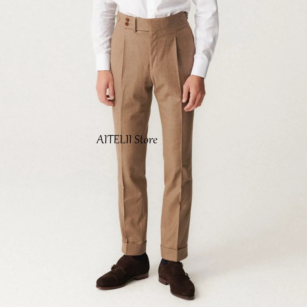

Men's Tailoring Pants for Man Formal Wool Fabric Straight-leg Casual Trousers Work Trouser Classic Clothing