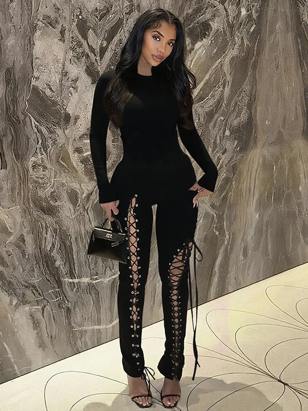 

Сексуальное ажурное длинное боди-све, облегающее длинное боди трансграничного цвета, осень-зима, женское модное боди с переплетом...