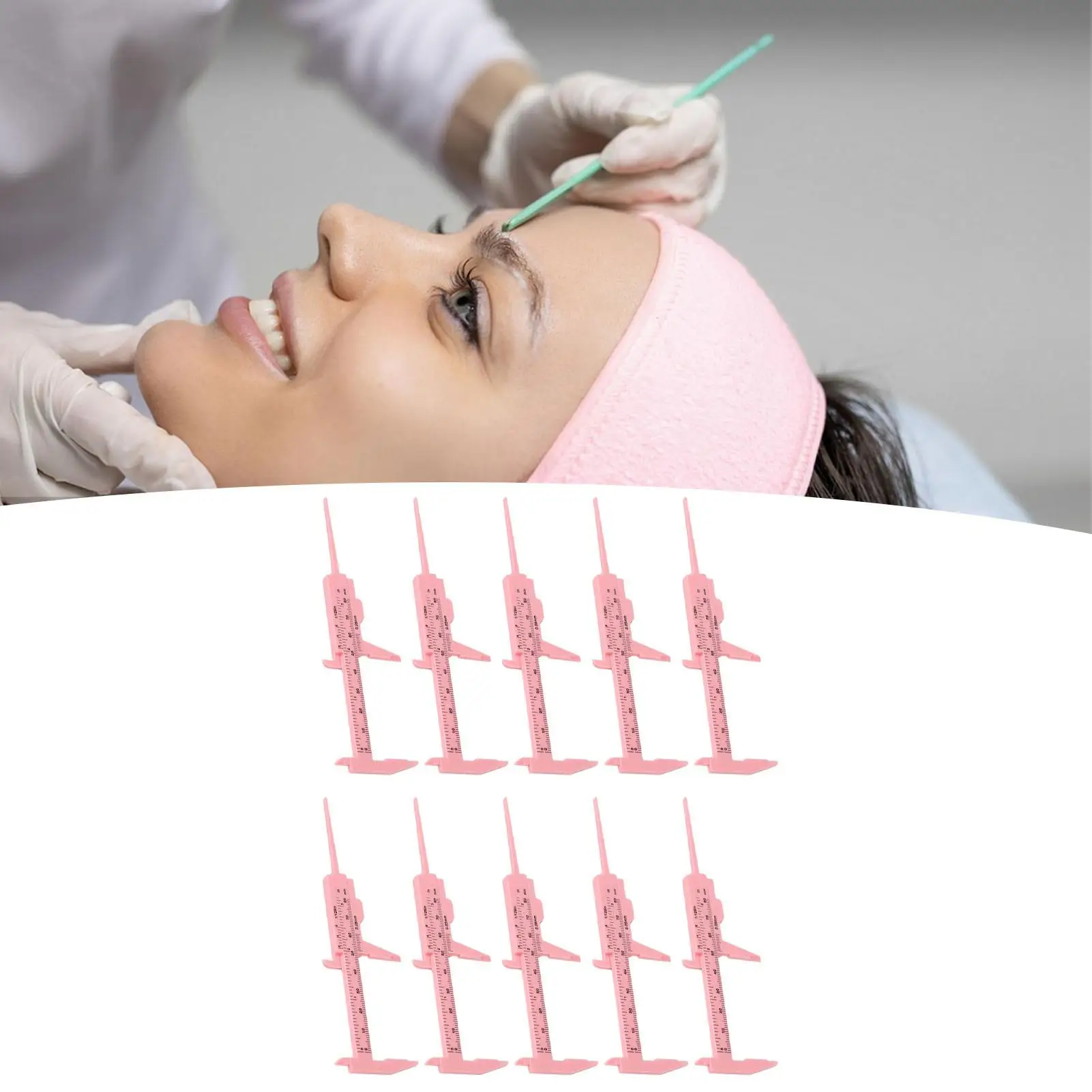 80 مللي متر الحاجب مسطرة قياس مجموعة من 10 مقياس مزدوج الورنية الفرجار انزلاق مقياس لأداة تصميم الحاجب الوشم #3