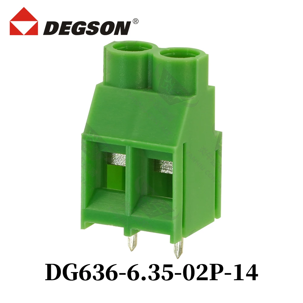 DEGSON DG636-6.35-04P-14-00ZH DG636-7.62 برغي موصل PCB كتل طرفية KFDG636 2P-12P MKDS5 فينيكس الاتصال 32A 1000V
