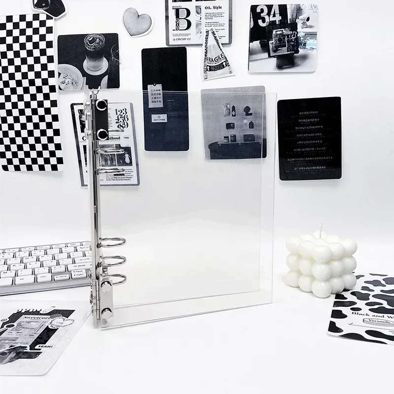 A5 Acrylic Transparent Shell Loose-leaf Photo Album, DIY Detachable Binder, 6 Hole Acrylic Album Kpop Binder, Photocard Binder