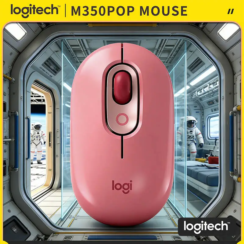 

Logitech M350 POP Mouse High-Precision 1000 DPI Bluetooth USB Silent Touch Desktop Laptop Travel Home Use