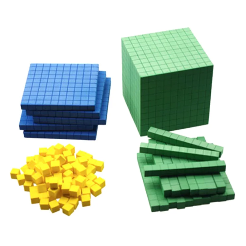 Ten Blocks Complete Set Kids Math Plaything Math Blocks Plastic Base Ten Set Cube Kids Math Plaything Counting Cubes Set