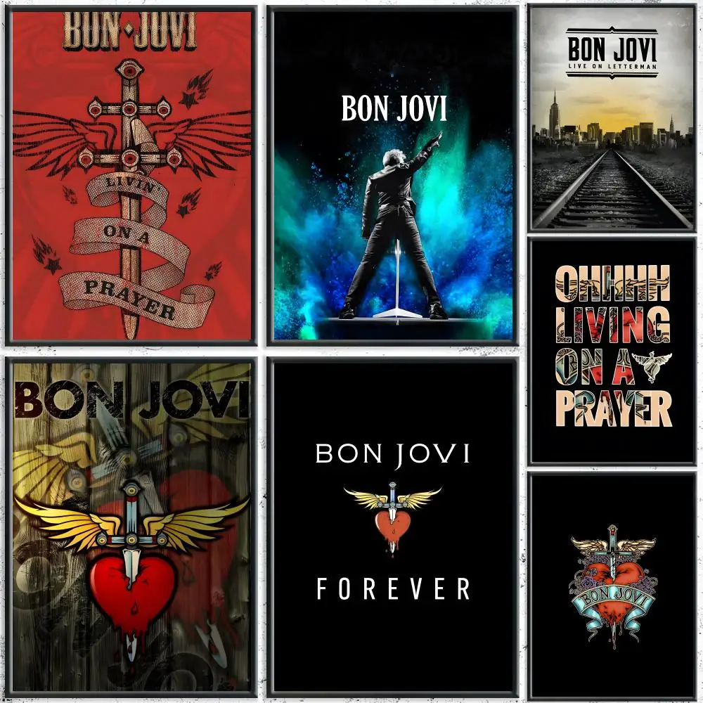 Rock Band B-Bon JoviS Poster HD Self-Adhesive No Residue After Removal Ideal for All Kinds of Wall Decor