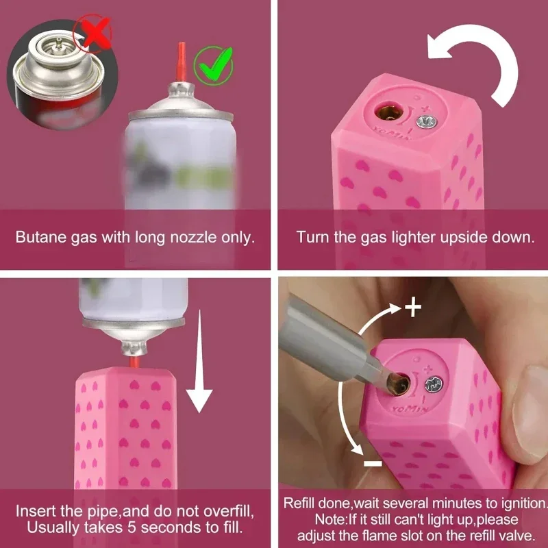 

Portable Mini Windproof Cute Lipstick Inflatable Butane Lighter Women's Fashion Cigarette Accessory Gift (No Gas Included)