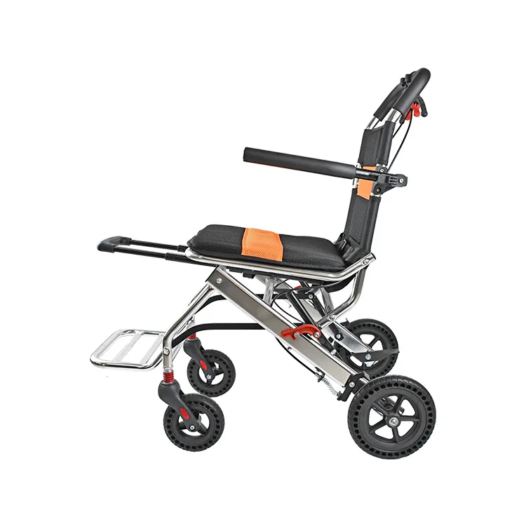 

Портативная складная ручная инвалидная коляска для пожилых людей, легкая тележка для покупок для путешествий в самолете