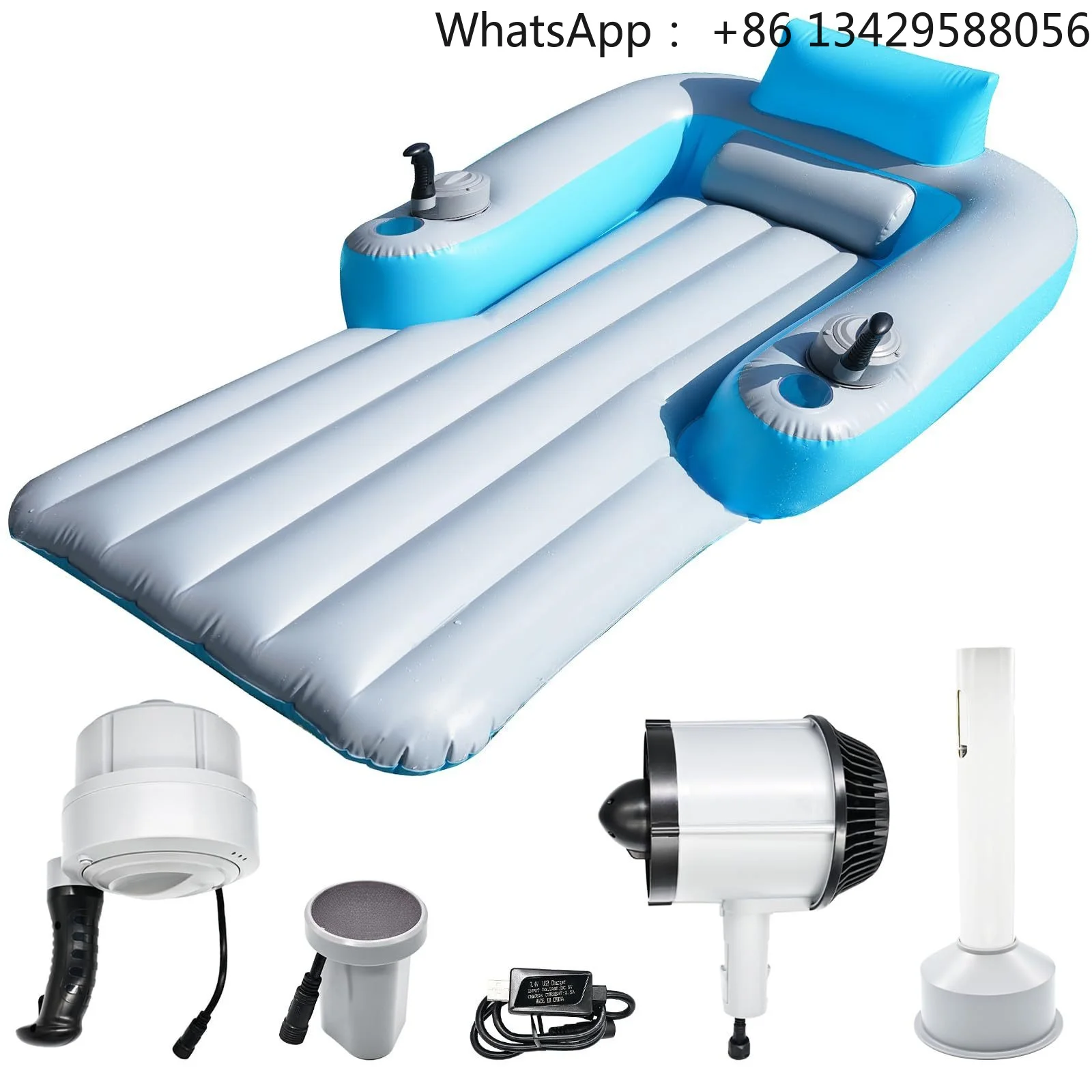 Factory New Inflatable Dual Motor Floating Lounge With Thruster Adult Swimming Pool Motor Water Float Raft