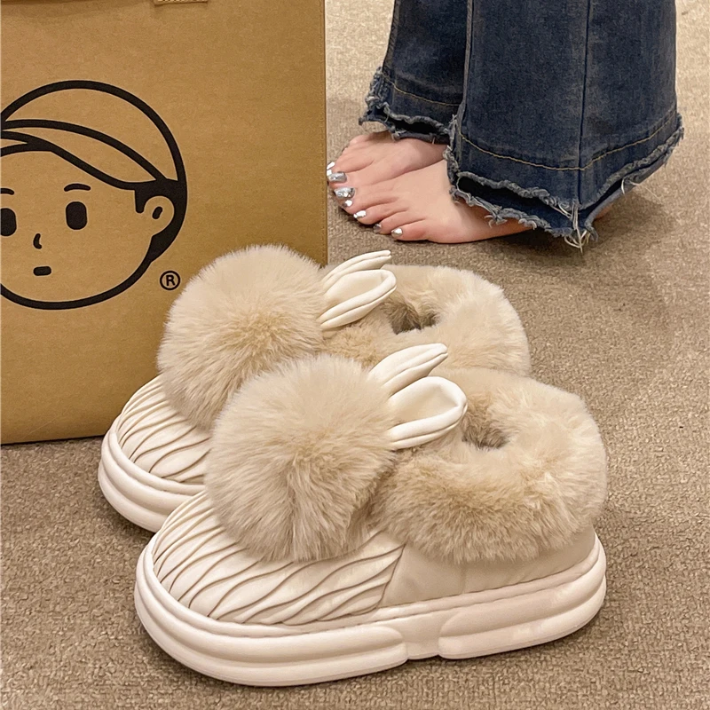 Winter Shoes Women Casual Female Sneakers Clogs Platform Loafers Fur Creepers Comfortable Cover Heel Slipper Slides Winter Shoes