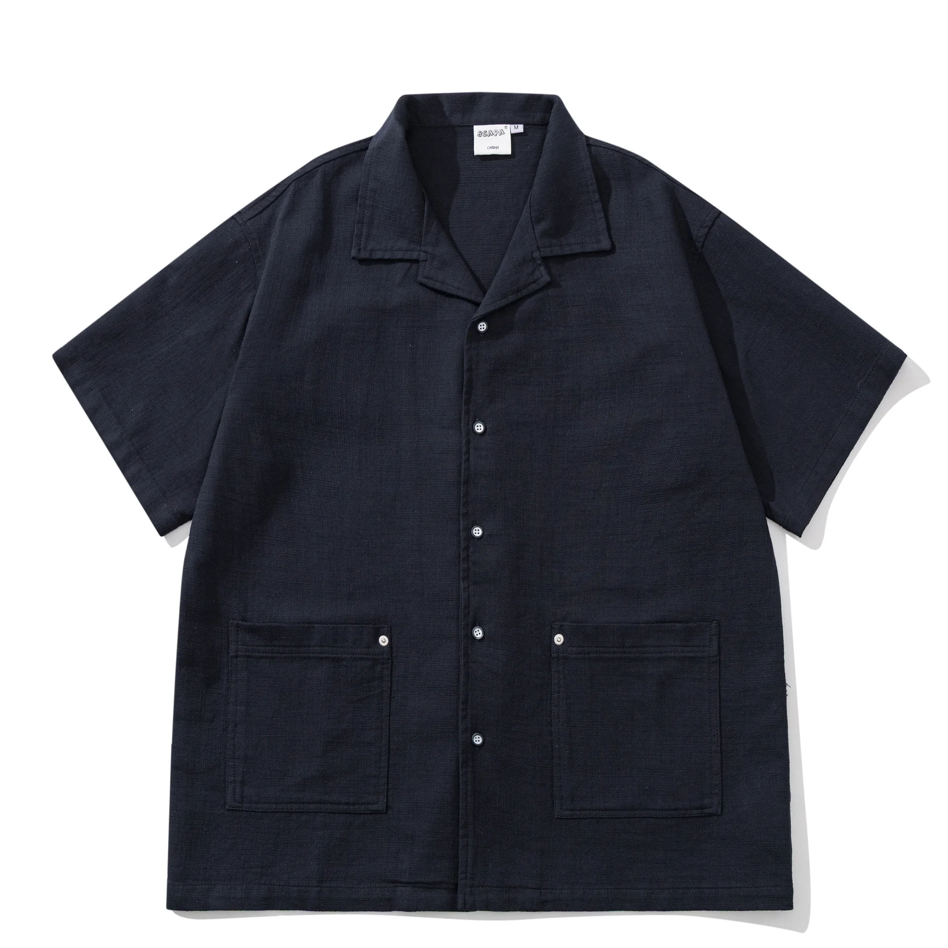 2026 Summer Japanese Vintage & Amekaji Cuban Collar Workwear Short-Sleeve Shirt Unisex Loose-Fit 100% Cotton Half-Sleeve Jackets