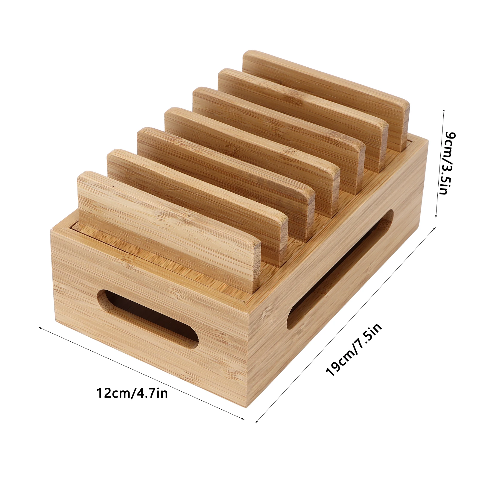 Bamboo Wood Cell Phone Dock Portable Tablet Computer Organizer Storage Box for Home  Cell Phone Dock Tablet Storage Box