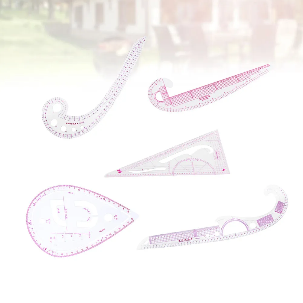 1Set Clothing Ruler Set Multipurpose Sewing Cutting Tools High Precision Flexible Measuring for Drawing Architecture Design