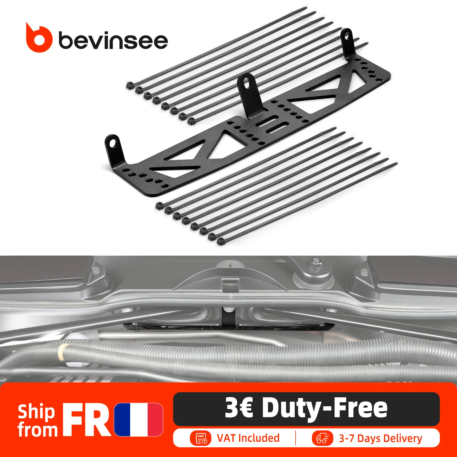 BEVINSEE Gurt-Montagehalterung für BMW 3er E90 E91 E92 E93 für BMW 1er E81 E82 E87 E88 2005-2013, Ordnung im Motorraum & Verbesserte Motorkühlung