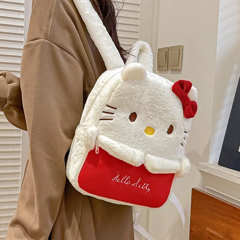 Sanrio Kawaii Melody School Bag for Girl Luxury Hello Kitty Mini Backpack Designer Bag Melody Cartoon Printing