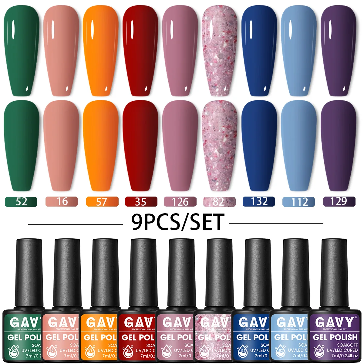 A 9-piece UV LED nail polish set - long-lasting shine, suitable for salons and DIY use, is the perfect gift for the holidays