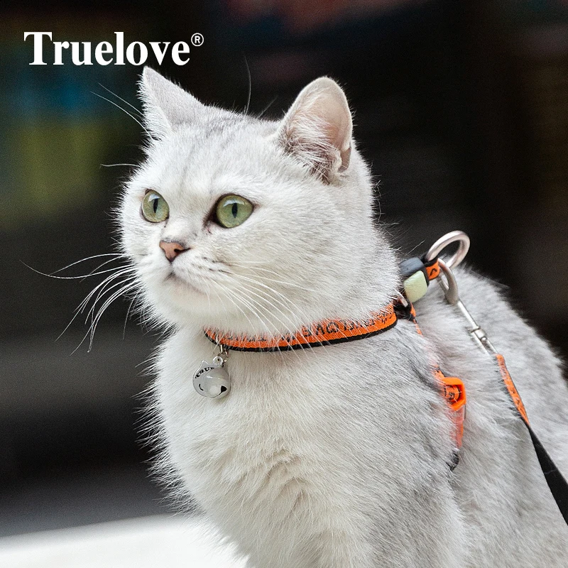 Truelove Pet Cat  Harness and Leash Set No Escape Proof Soft Waking Adjustable Vest Harness for Puppy Outdoor Breathable TLH3911